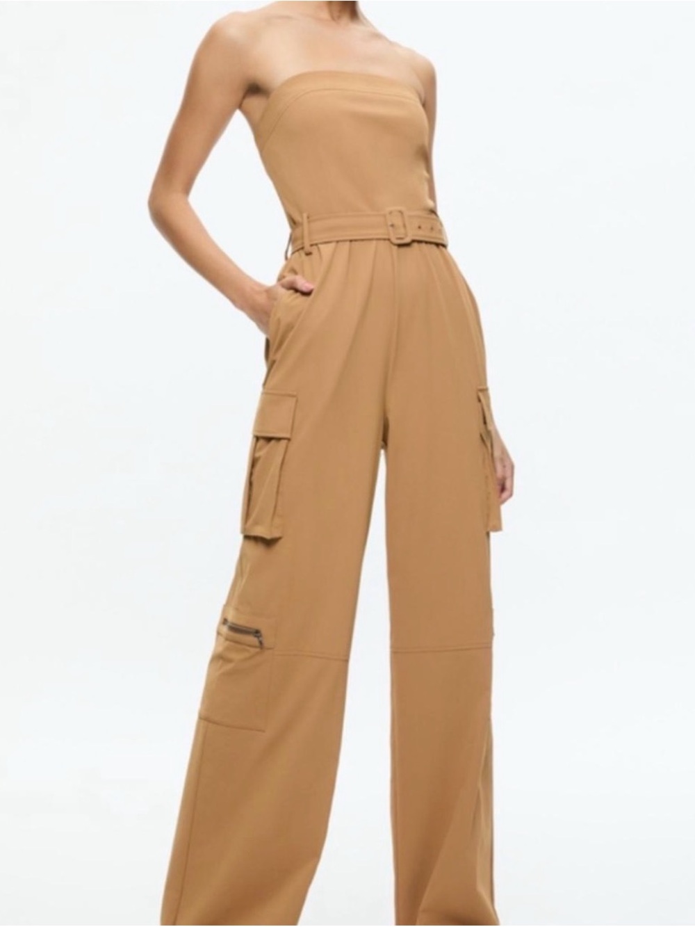 Alice + Olivia Sachiko Strapless Cargo Jumpsuit Size 6